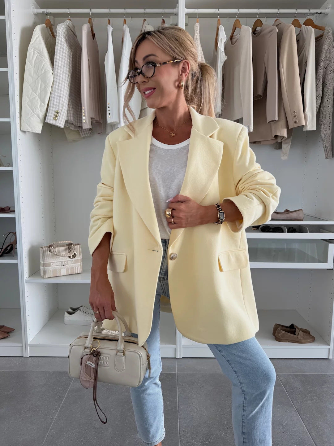 Damen lässiger Oversized Blazer Krohn-e