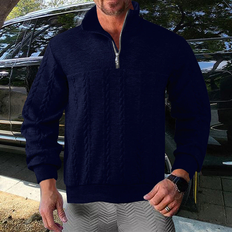 Herren Zip-Pullover mit strukturiertem Design Krohn-e