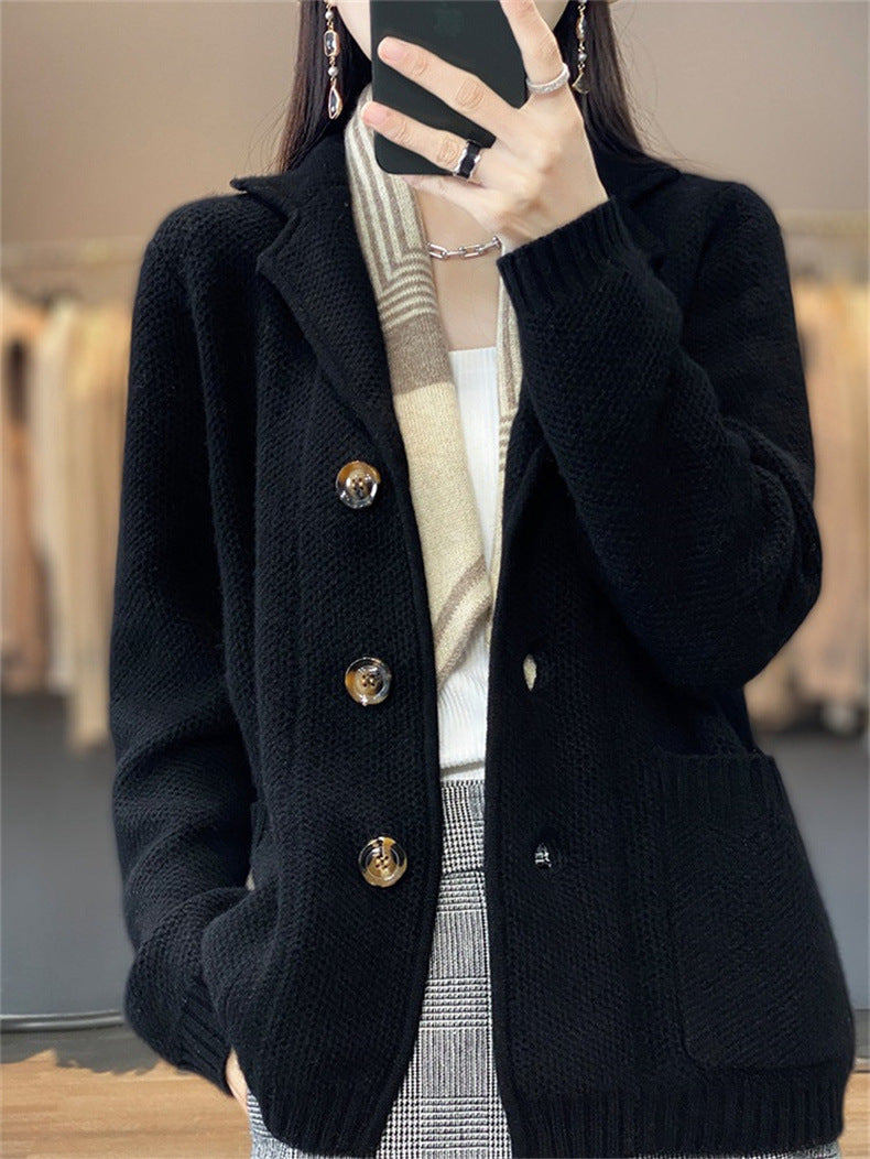 Damen Strickjacke mit oversized Schnitt und lässigem Kragen Krohn-e