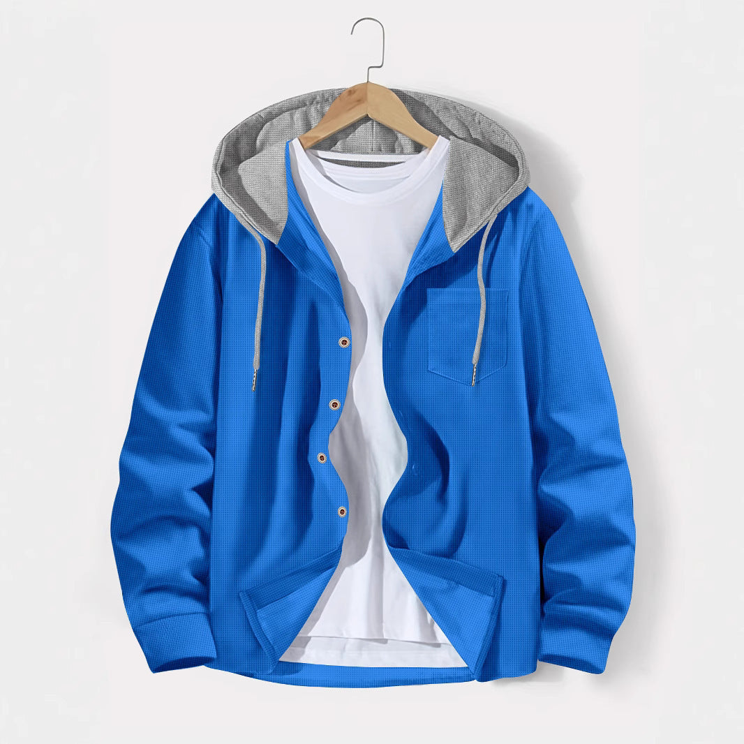 Herren lässige Jacke mit Kapuze und Karomuster Krohn-e