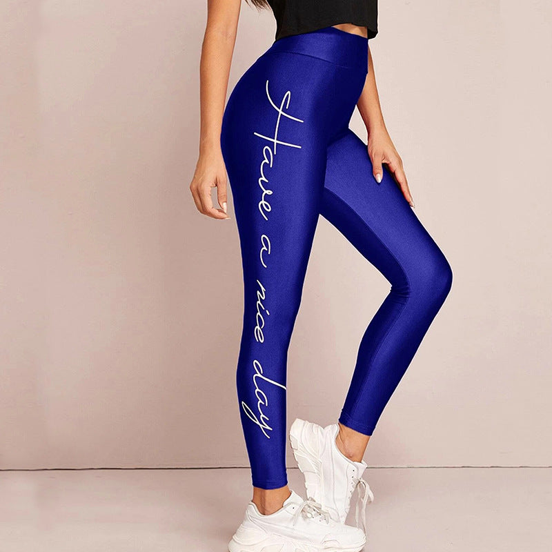 Damen Sportleggings mit inspirierendem Schriftzug und hohem Bund Krohn-e