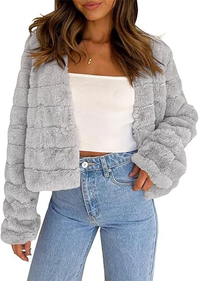 Damen Flauschige Kurzjacke im modernen Design Krohn-e