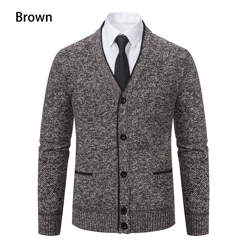 Herren Strickjacke mit V-Ausschnitt und eleganten Details Krohn-e