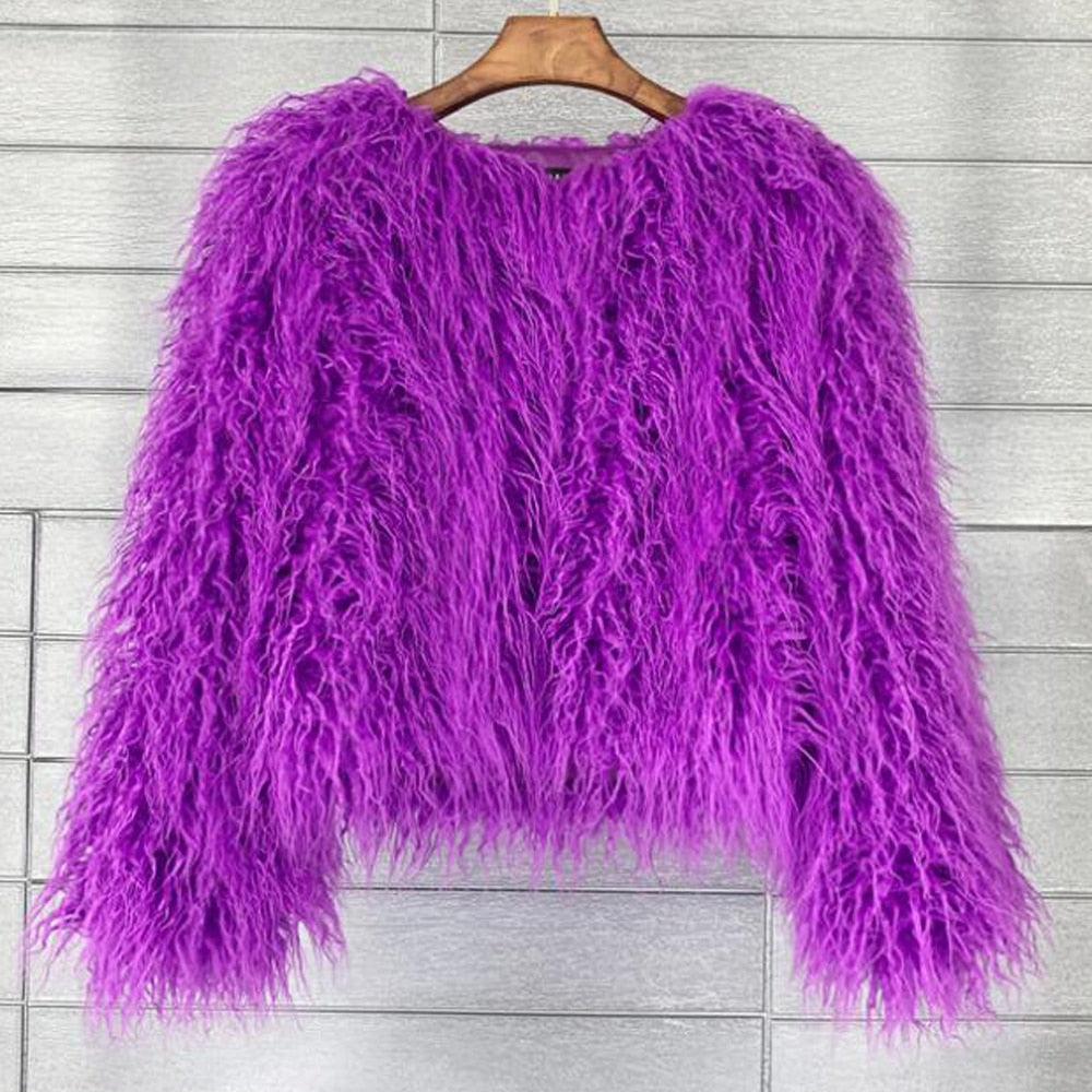 Damen statement Fleece-Jacke mit voluminösem Look Krohn-e