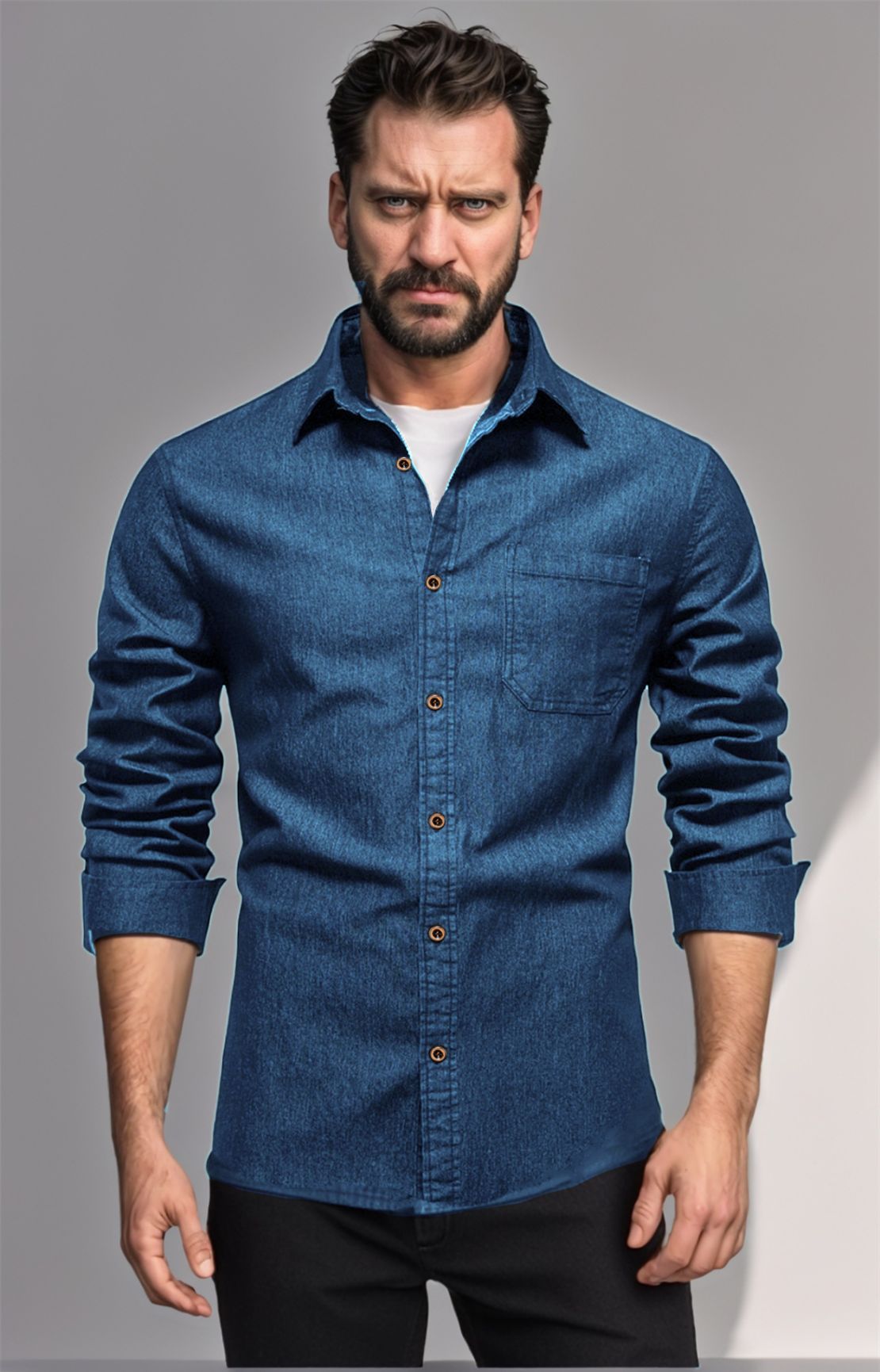 Herren Denim Hemd Krohn-e