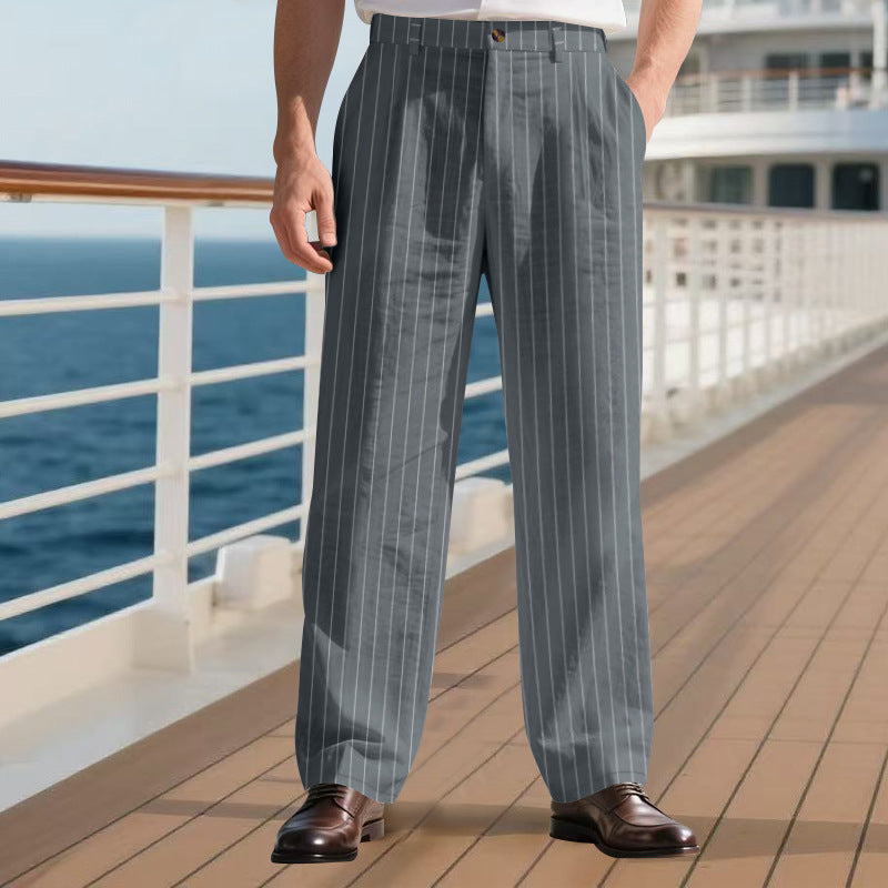 Herren elegante Anzughose mit schmalen Nadelstreifen Krohn-e
