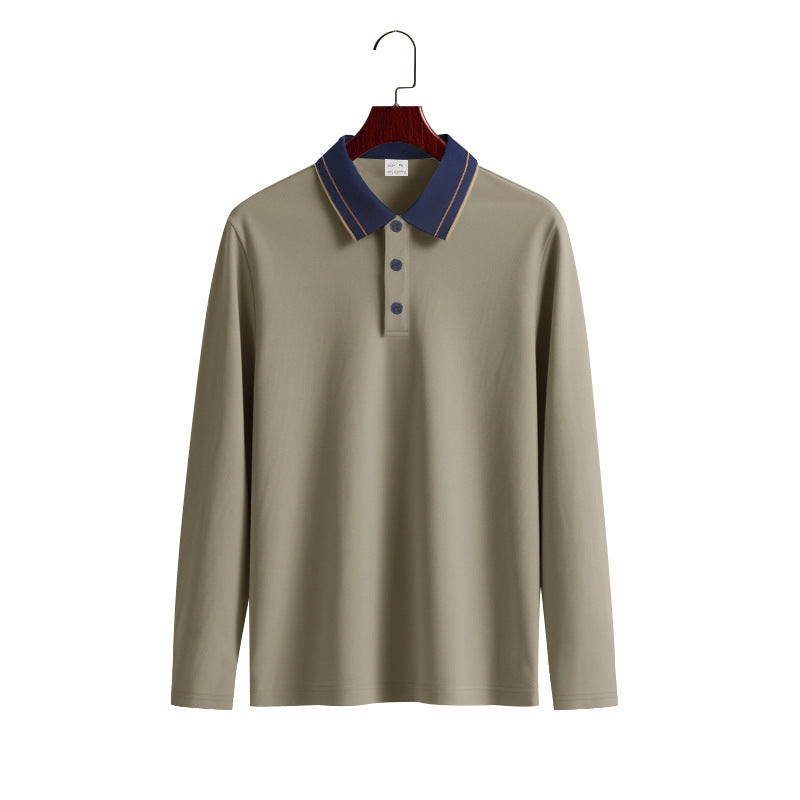 Herren Langarm-Poloshirt aus weichem Baumwollmix mit strukturiertem Kragen Krohn-e