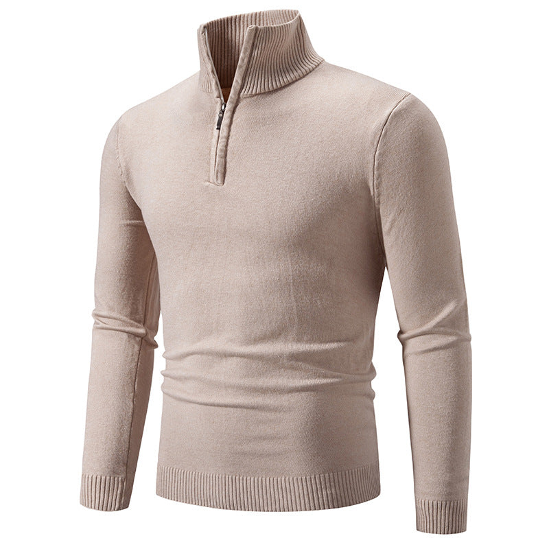 Herren Strickpullover mit hohem Kragen und praktischen Reißverschluss Krohn-e