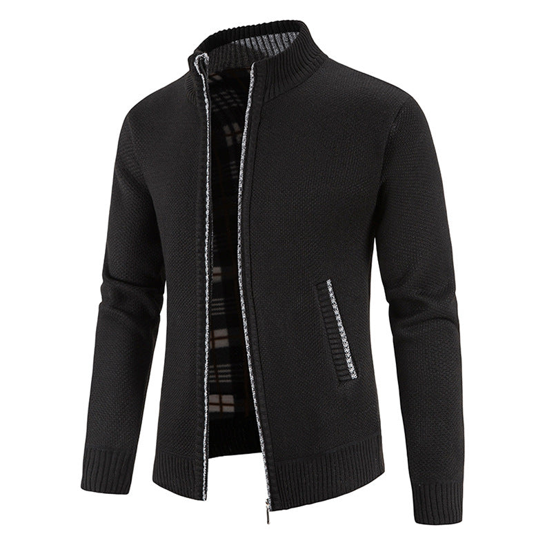 Herren modische Strickjacke mit hochgeschlossenem Kragen und praktischen Taschen Krohn-e