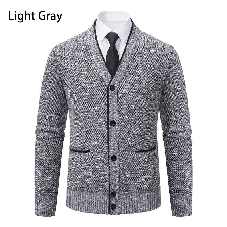 Herren Strickjacke mit V-Ausschnitt und eleganten Details Krohn-e