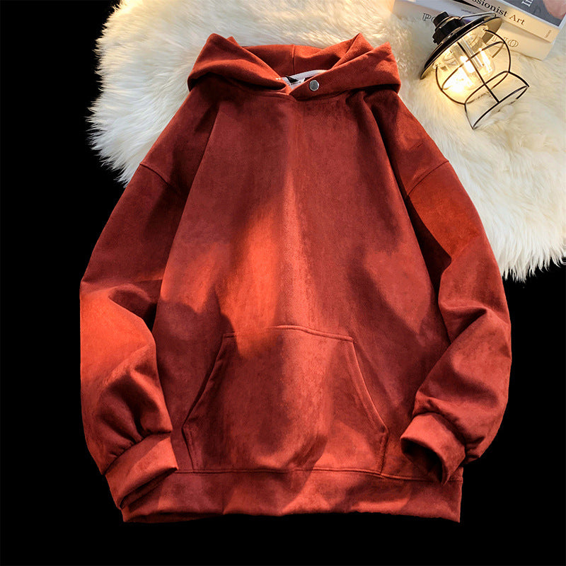 Damen gemütlicher Kapuzenpullover im modernen Velourslook Krohn-e