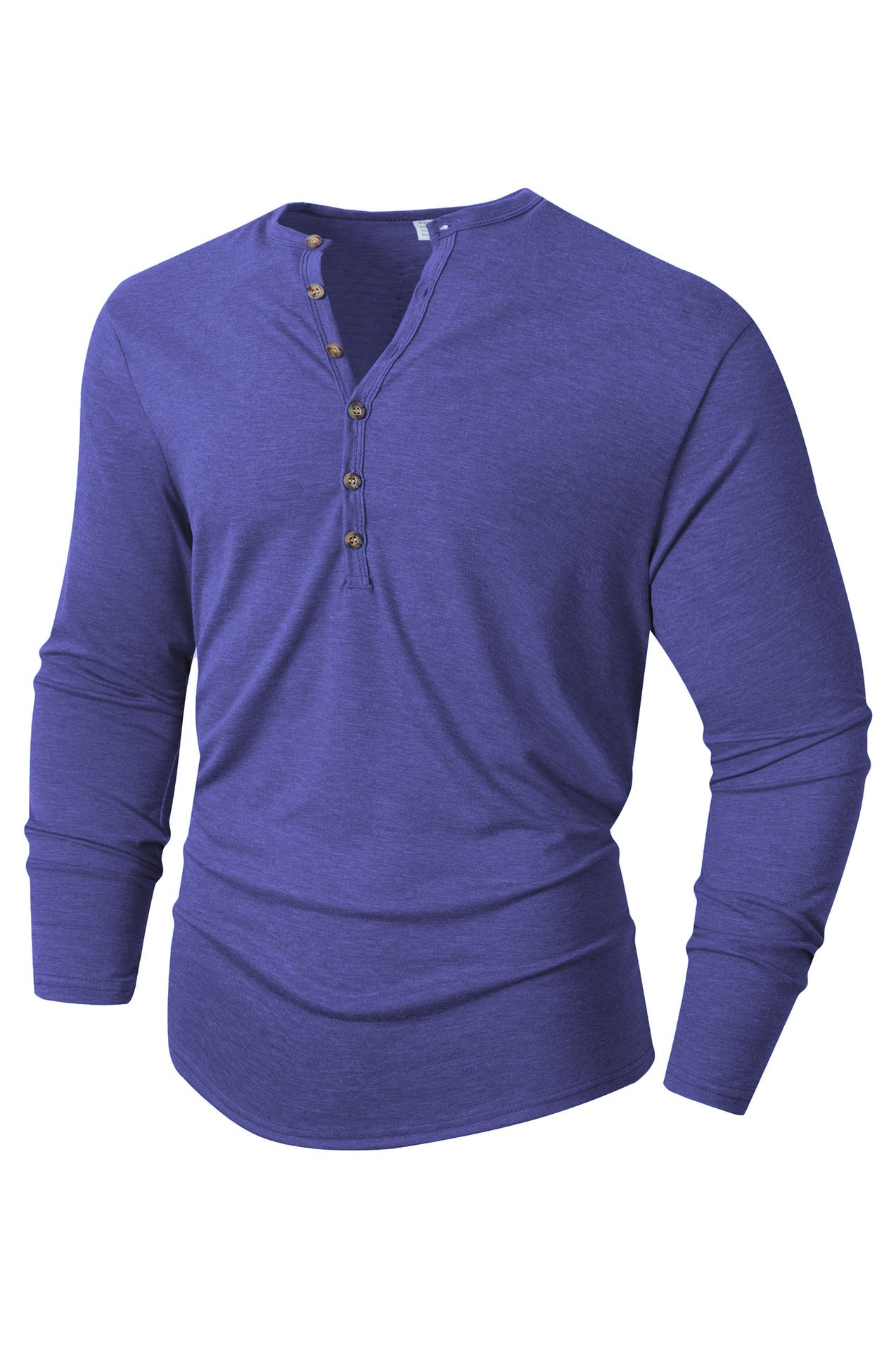 Herren Langarm Henley-Shirt mit Knopfleiste und weichem Baumwollmix Krohn-e