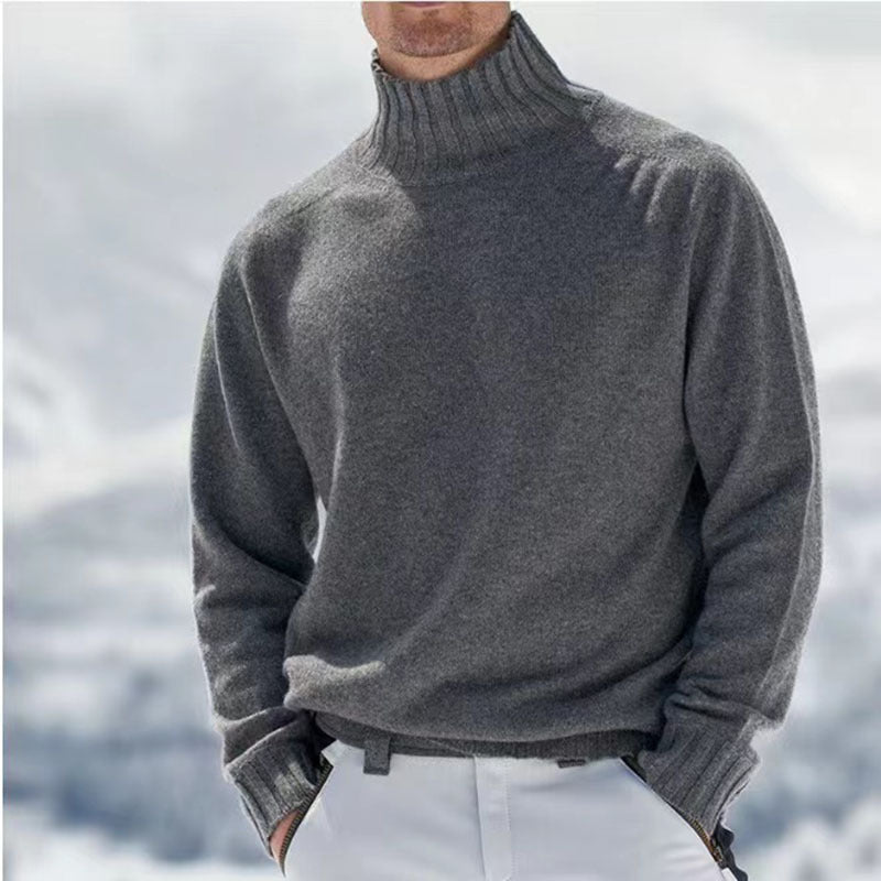 Herren Rollkragenpullover aus hochwertiger Wolle mit strukturierten Details Krohn-e