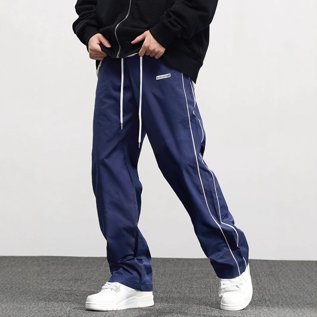 Herren Hochwertige Freizeithose mit verstellbarem Bund und seitlichen Streifen Krohn-e