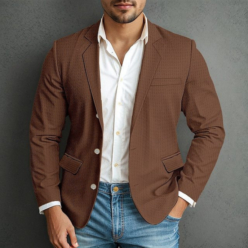 Herren eleganter Blazer mit strukturiertem Design und praktischen Taschen Krohn-e