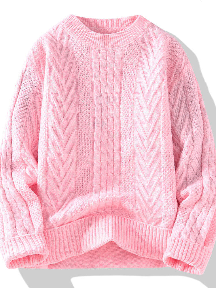 Herren Strickpullover mit modernen Zopf- und Rippstrukturen Krohn-e