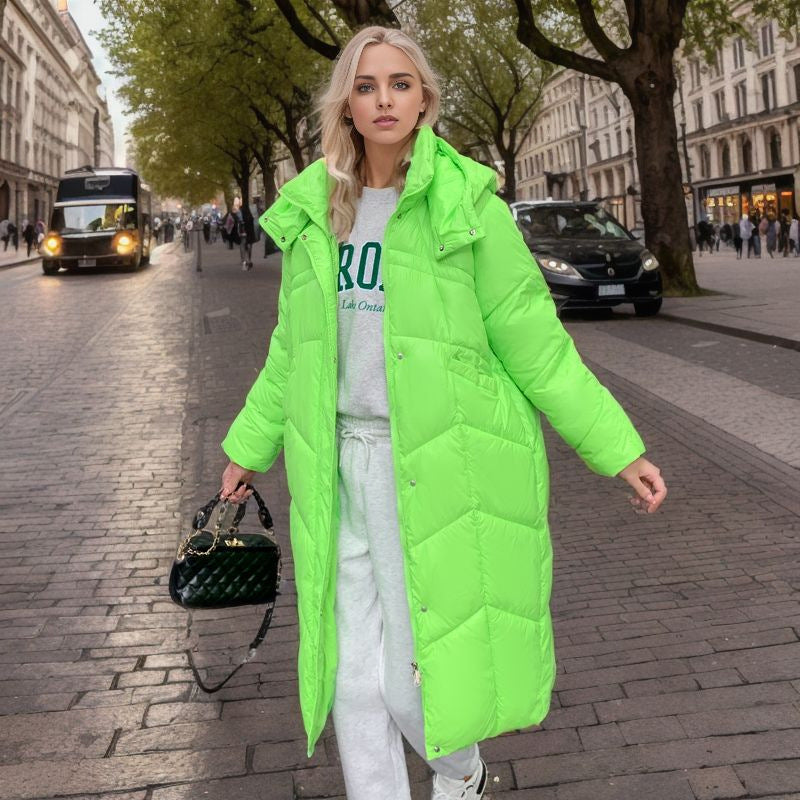 Damen lange isolierte Pufferjacke mit voluminösem Schnitt und praktischen Eingrifftaschen Krohn-e