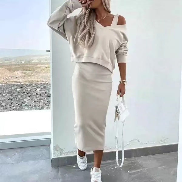 Damen Freizeit-Minikleid- und Sweater-Kombination Krohn-e