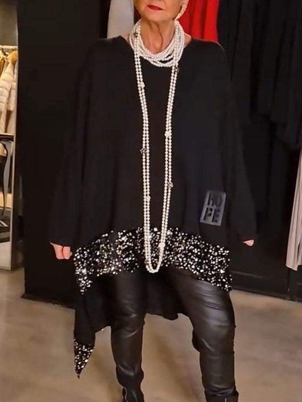 Damen Elegantes und fließendes asymmetrisches Strickoberteil Krohn-e