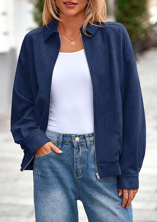 Damen lässige Übergangsjacke mit hohem Kragen und Reißverschluss Krohn-e