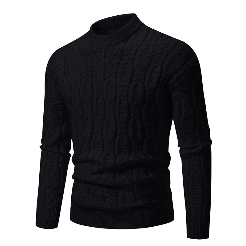 Herren Grobstrickpullover mit modernem Zopfmuster und Rundhalsausschnitt Krohn-e