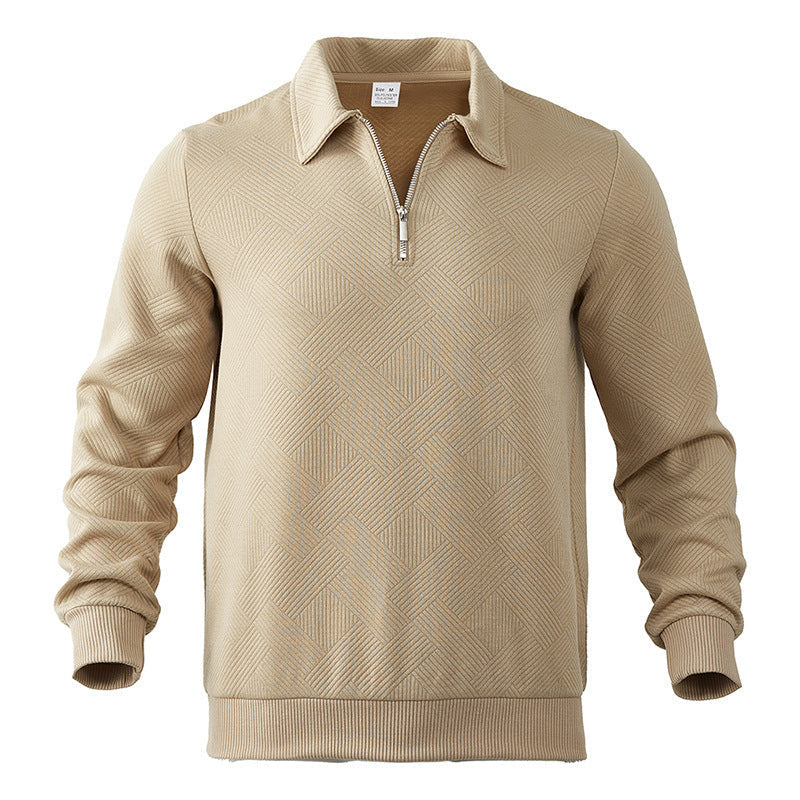 Herren Fleece Pullover mit strukturierter Oberfläche und modernen Kontrastdetails Krohn-e