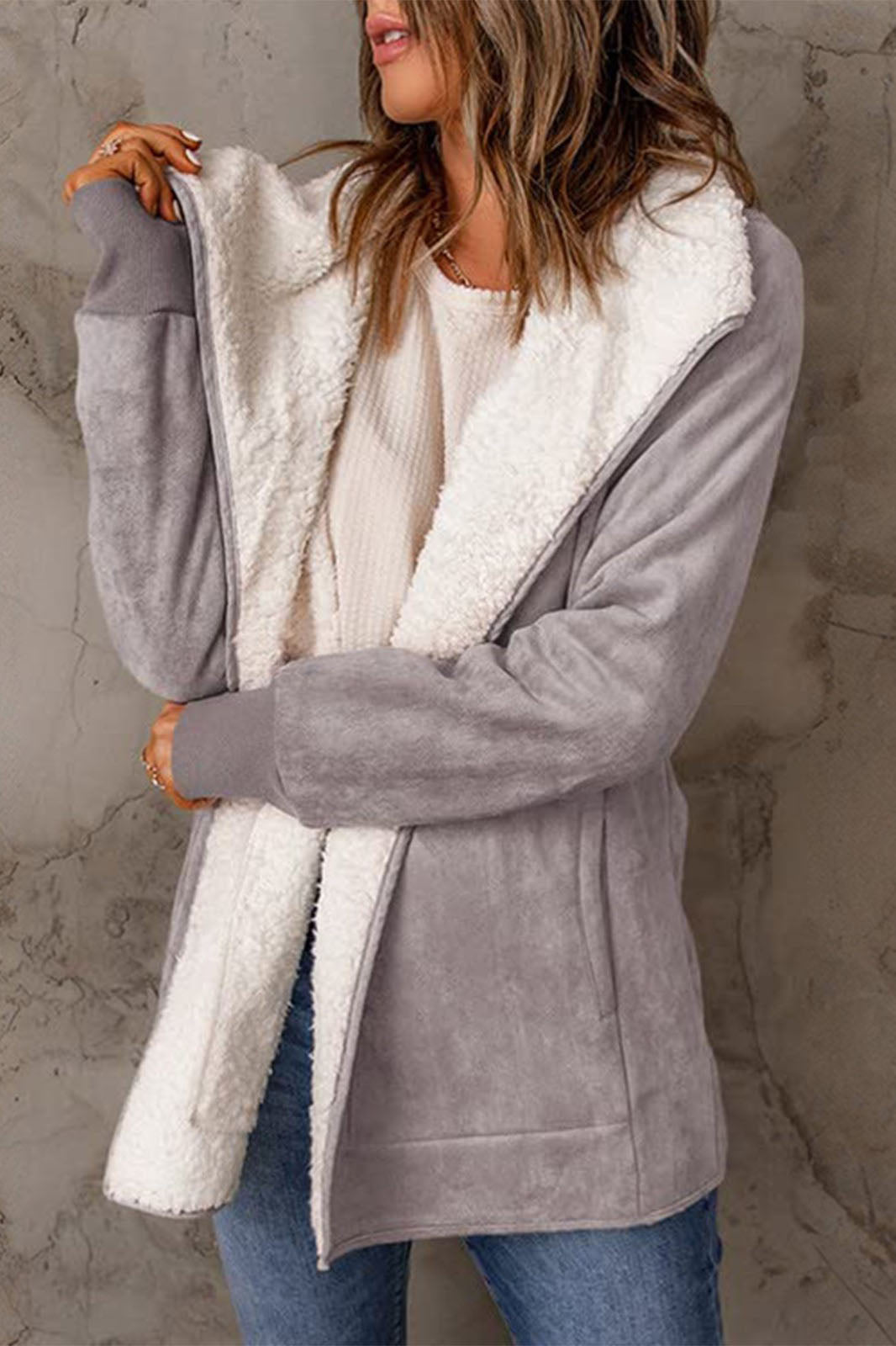 Krohn-e | Revers Wildleder und Schafswolle Thermojacke