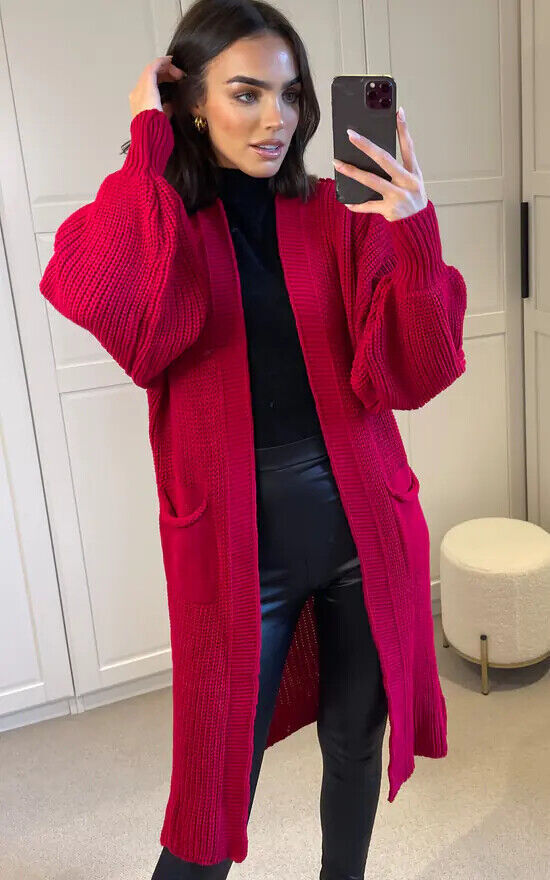 Damen Langstrickjacke mit grober Maschenstruktur und praktischen Taschen Krohn-e