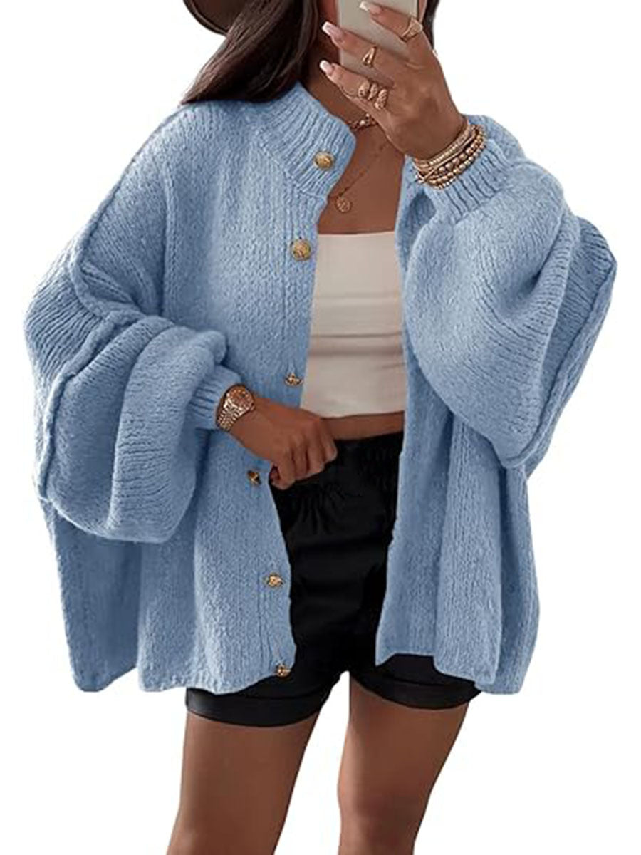 Damen Flauschige Strickjacke mit überschnittenen Schultern Krohn-e