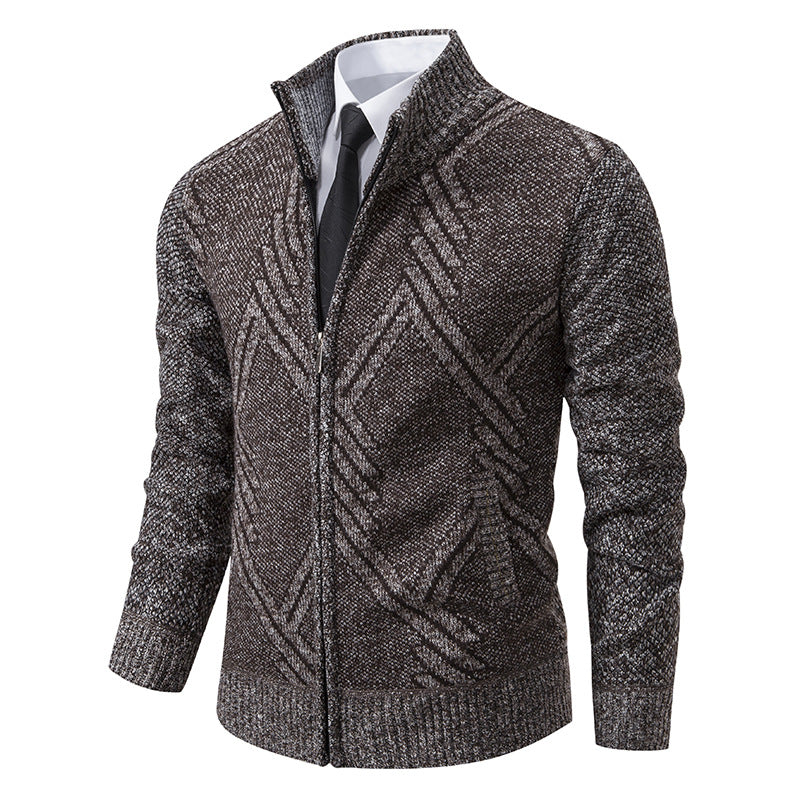 Herren Strickjacke mit modernen geometrischen Mustern Krohn-e