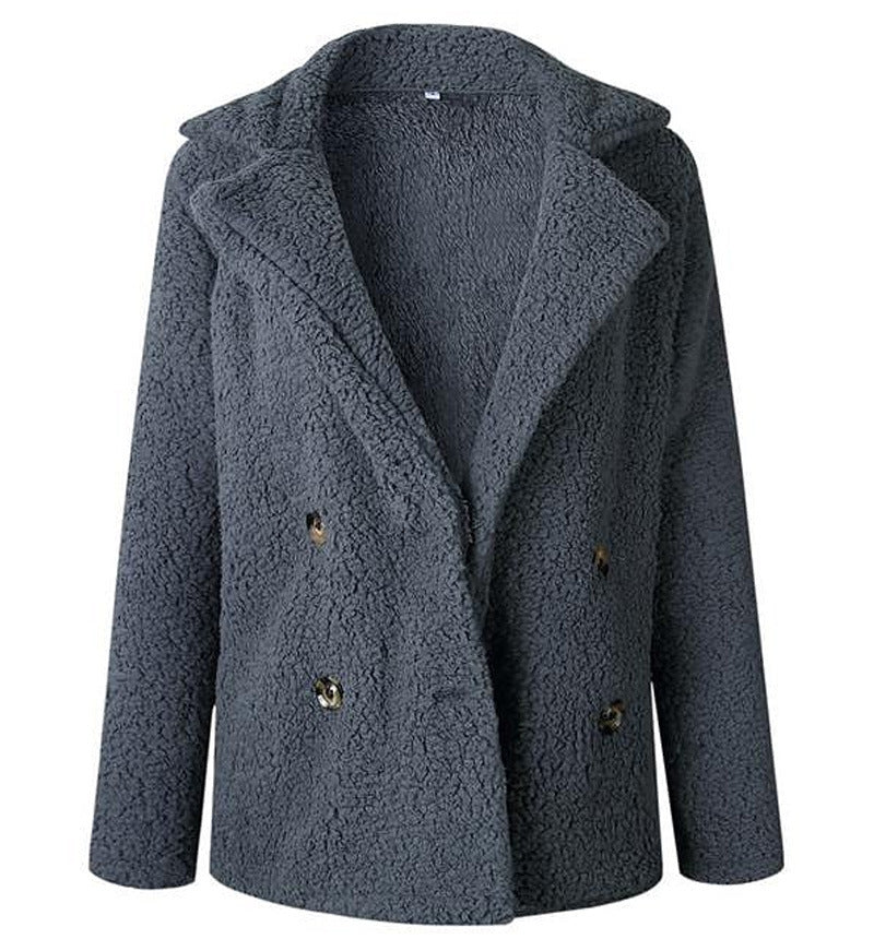 Damen Flauschiger Doppelreiher Blazer aus Kunstfell Krohn-e