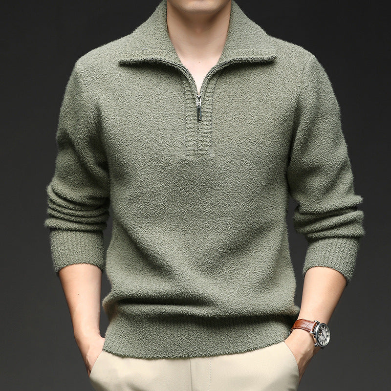 Herren Pullover mit hohem Kragen und Reißverschluss Krohn-e