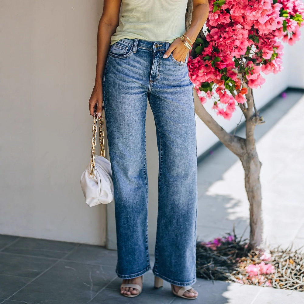 Damen Hight-Waist Jeans im lässigen Wide-Leg Schnitt Krohn-e