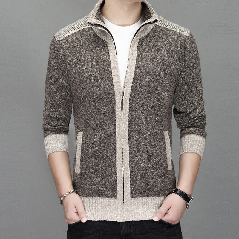 Herren Strickjacke mit modischem Zipper und hochgeschlossenem Kragen Krohn-e