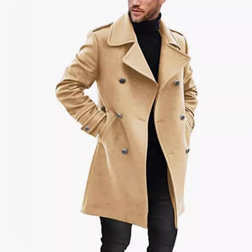 Herren eleganter, doppelreihiger Wollmantel Krohn-e
