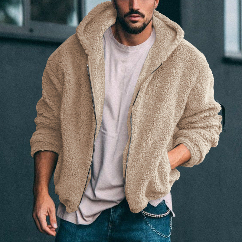 Herren weiche Fleece-Jacke mit hohem Kragen und praktischem Reißverschluss Krohn-e