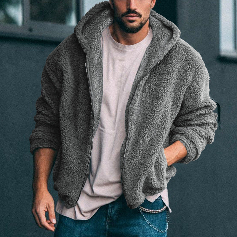 Herren weiche Fleece-Jacke mit hohem Kragen und praktischem Reißverschluss Krohn-e