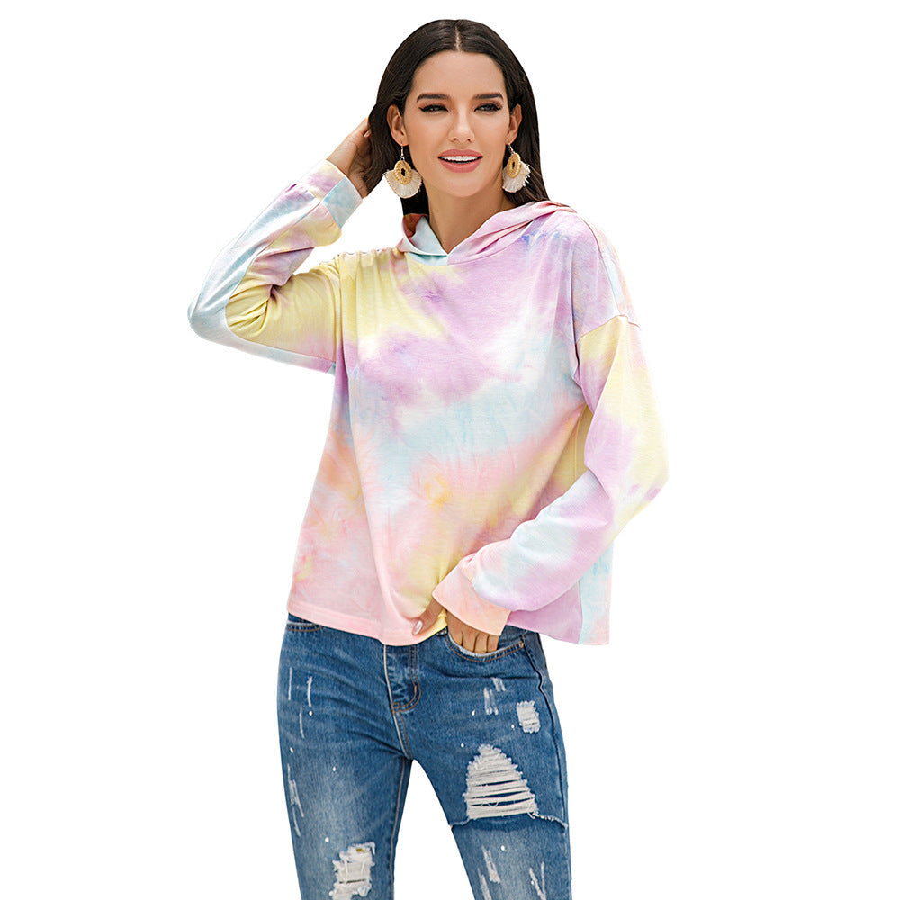 Damen lässiger Kapuzenpullover mit modernem Tie-Dye-Design Krohn-e