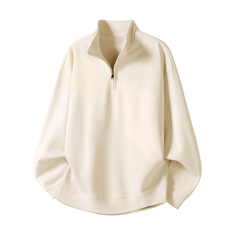 Damen Oversized Fleecepullover mit halb offenem Kragen Krohn-e