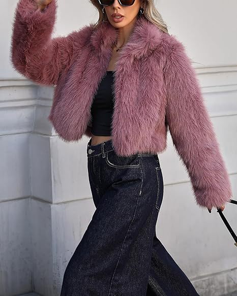 Damen Kurze Kunstpelzjacke mit weichem Fell und eleganter Silhouette Krohn-e