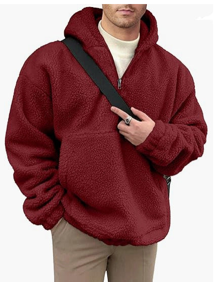 Herren kuscheliger Fleece-Pullover mit halbem Reißverschluss Krohn-e