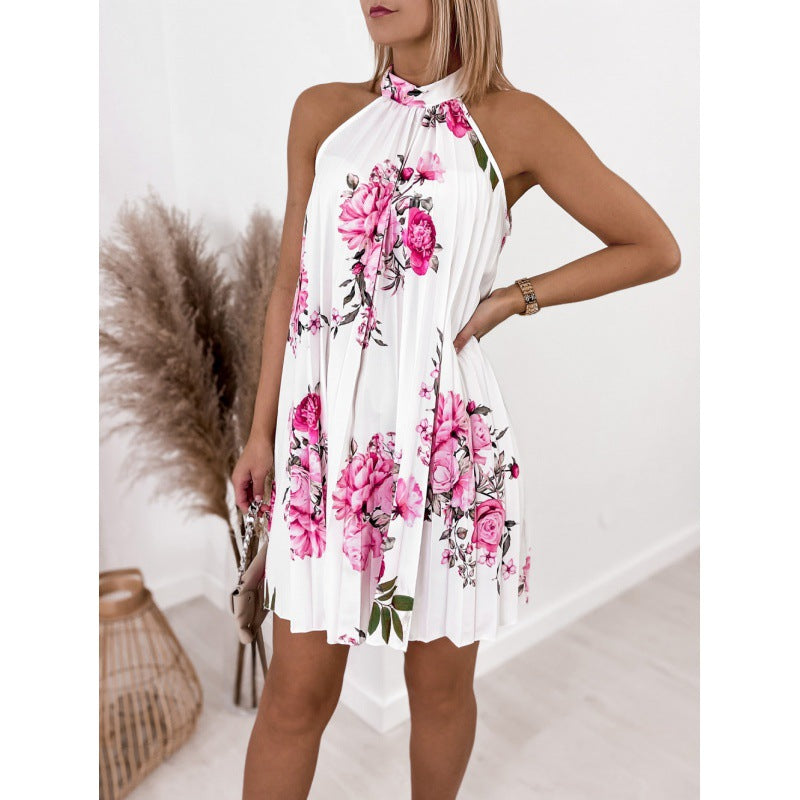 Elegantes, ärmelloses Faltenkleid von Fudus mit Ein-Knopf-Verschluss