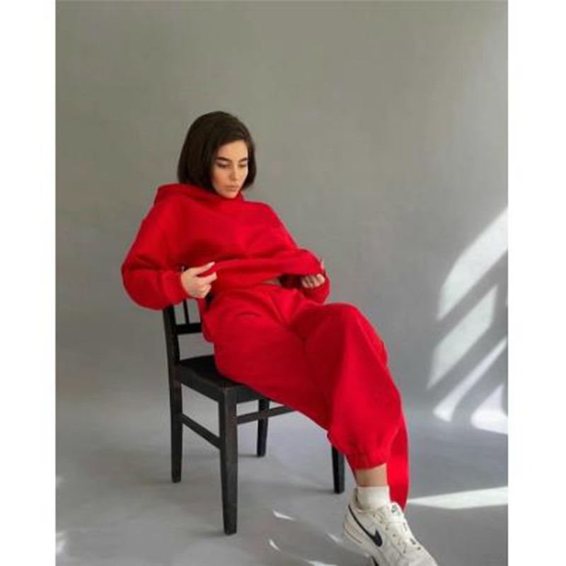 Damen lässiger Kapuzenpullover und Jogginghose Set Krohn-e