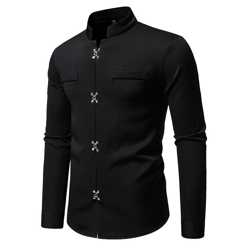 Herren Hemd mit asiatischem Knopfdesign Krohn-e