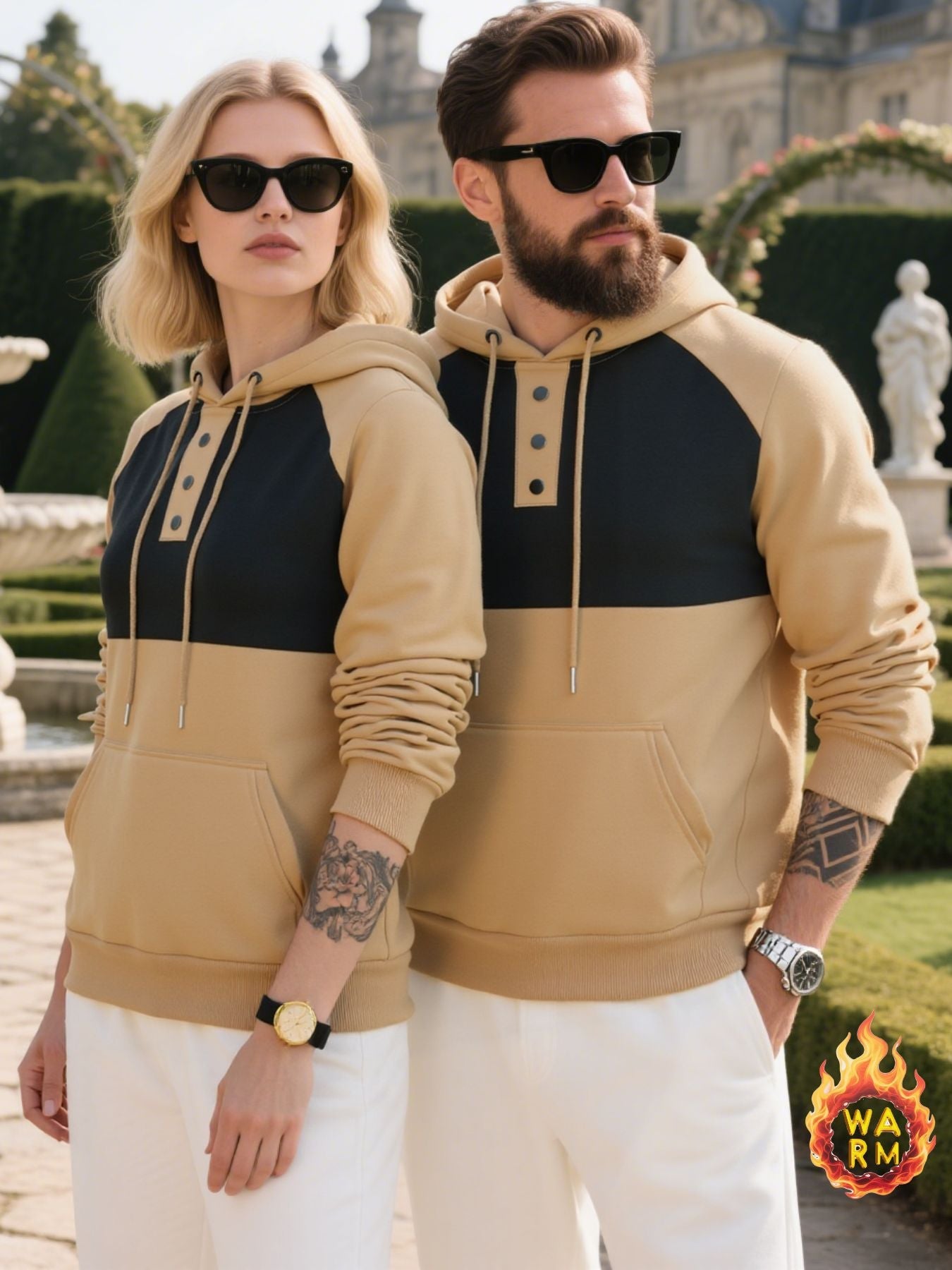 Herren Hoodie mit Knopfleiste und sportlichem Design Krohn-e