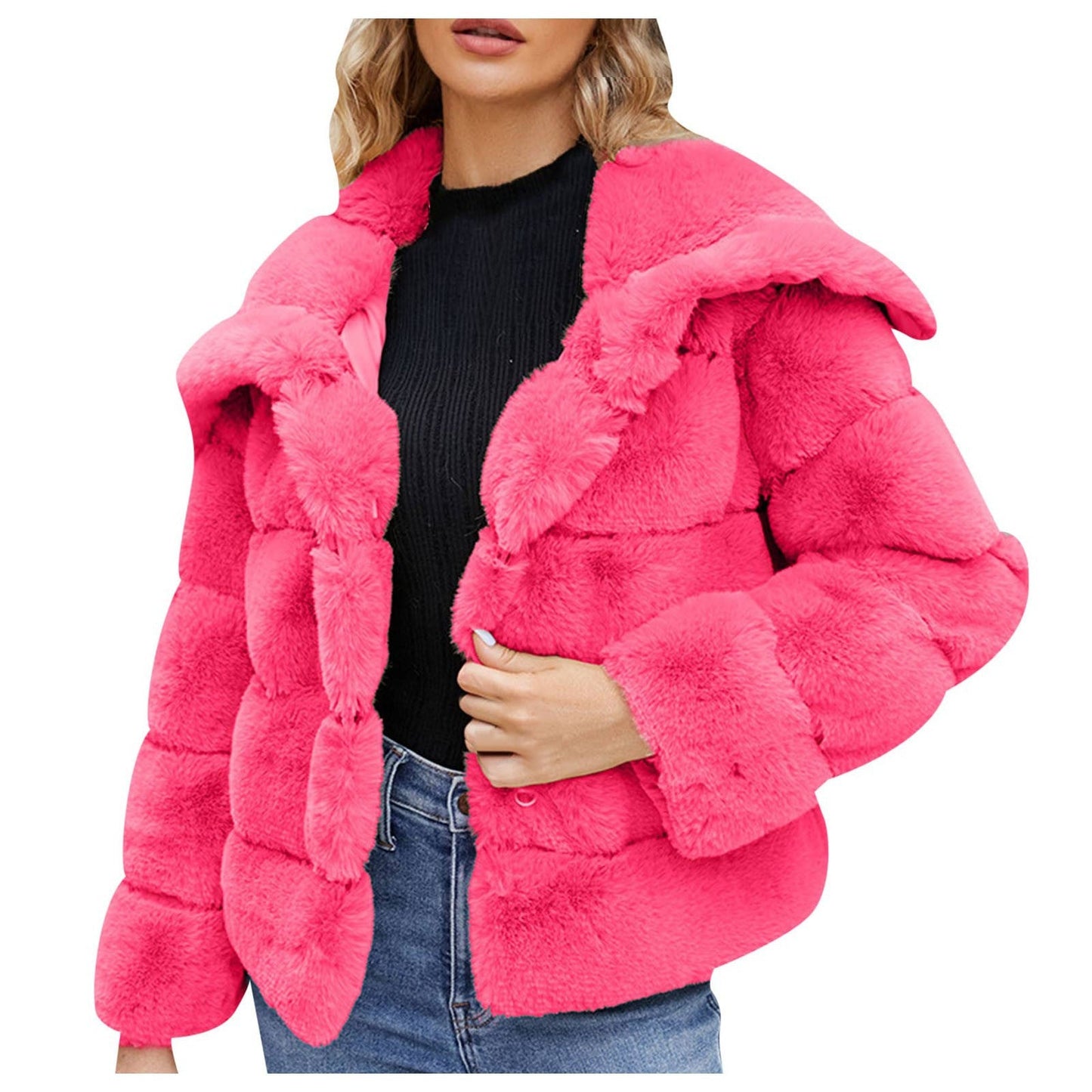 Damen Trendige Puffjacke mit weich gefüttertem Kunstfell Krohn-e