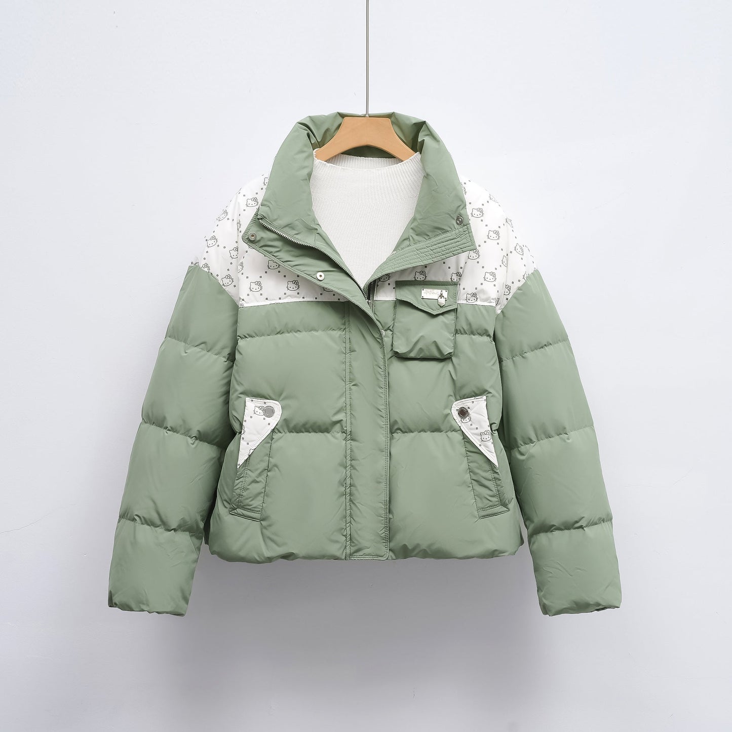 Damen Steppjacke mit hochschließendem Kragen und modischem Muster Krohn-e