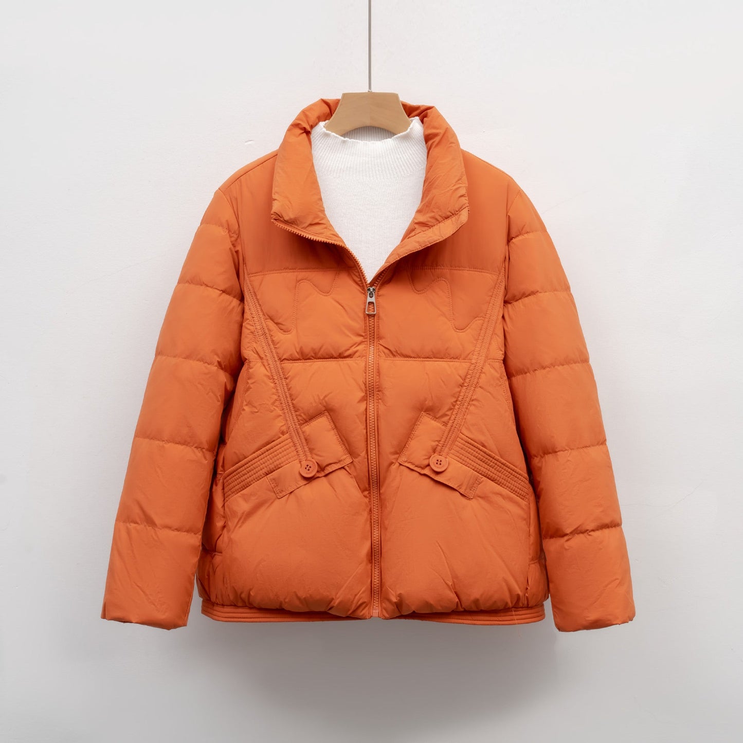 Damen gesteppte Winterjacke mit praktischen Taschen und hohem Kragen Krohn-e
