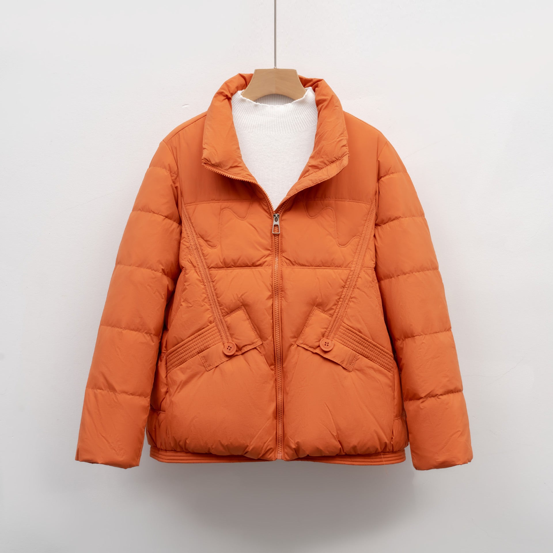 Damen gesteppte Winterjacke mit praktischen Taschen und hohem Kragen Krohn-e