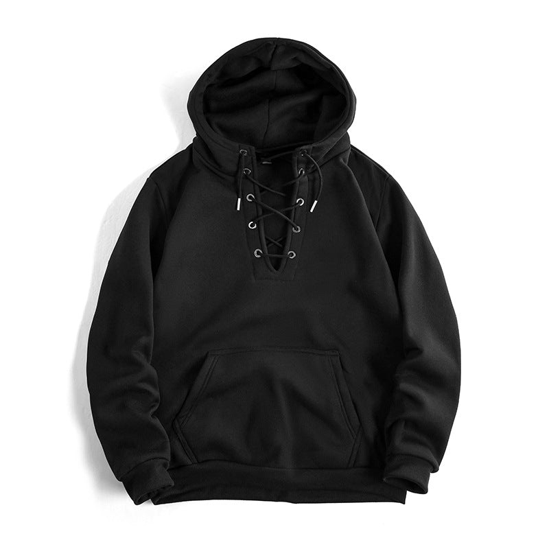 Damen Kapuzenpullover mit raffiniertem Schnürdesign und praktischer Kängurutasche Krohn-e